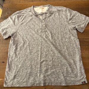 Faherty Heather Gray Short Sleeve Henley